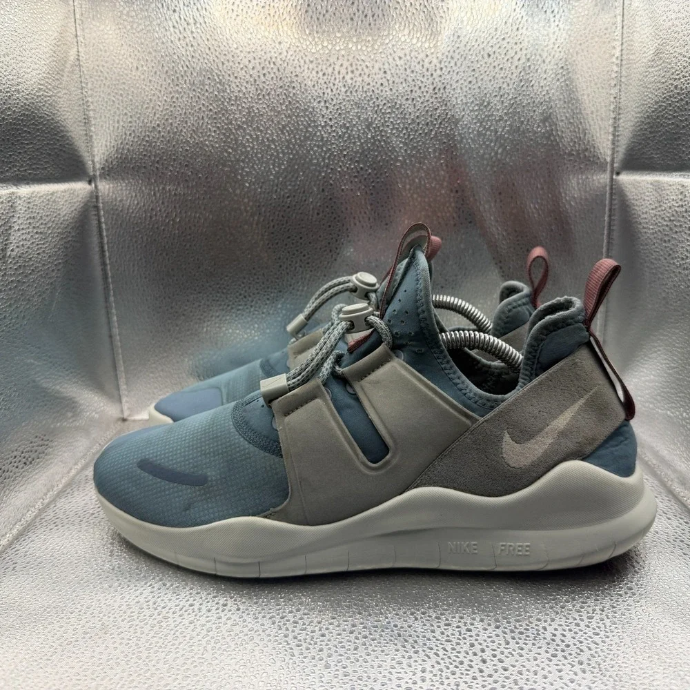 Size 12 Nike Free RN Communtor 2018 Blue Gray Womens Running Sneakers AA1621-400